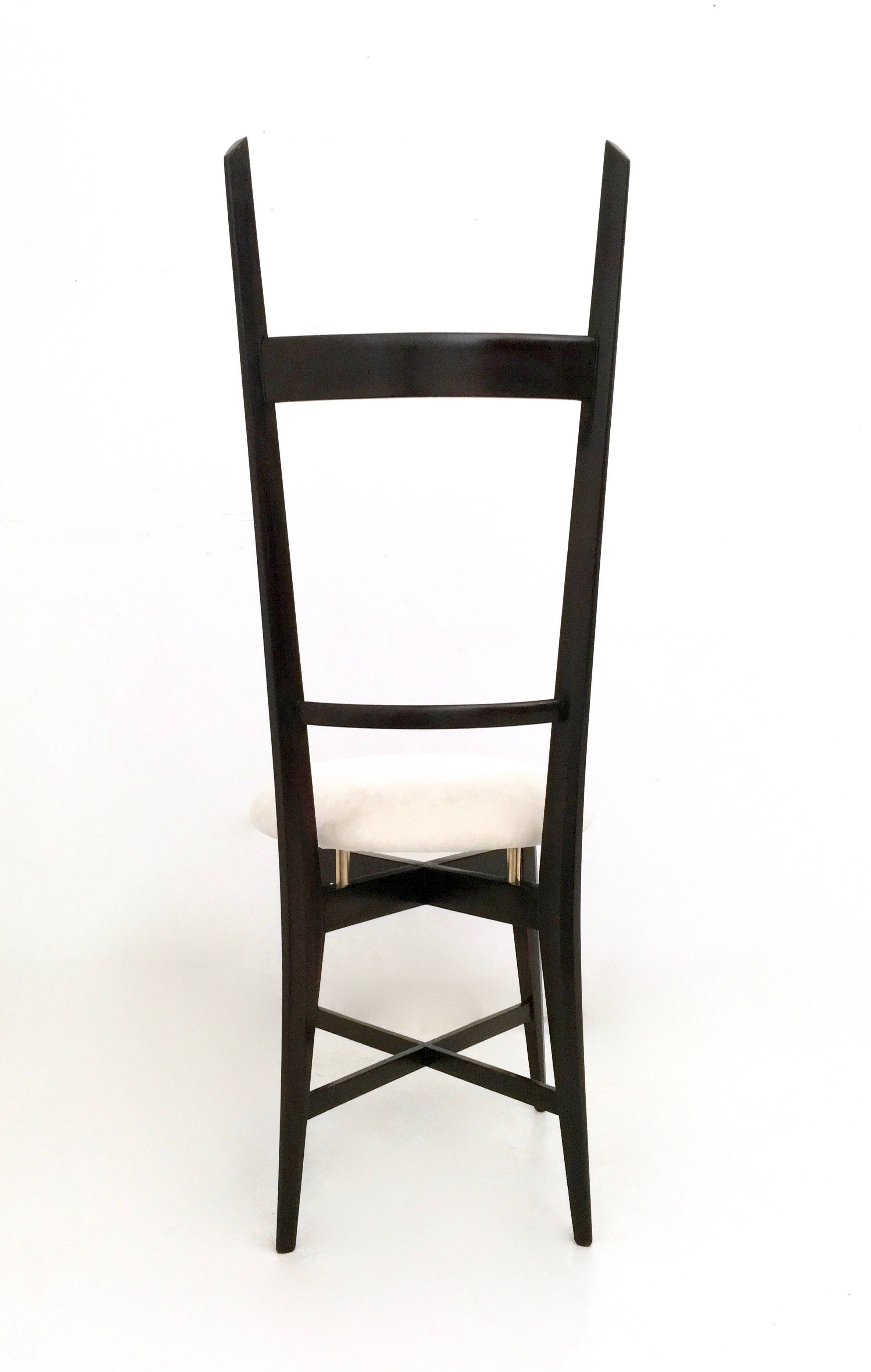 Pair of Black and White Chiavarine Chairs in the Style of Ico Parisi, Italy