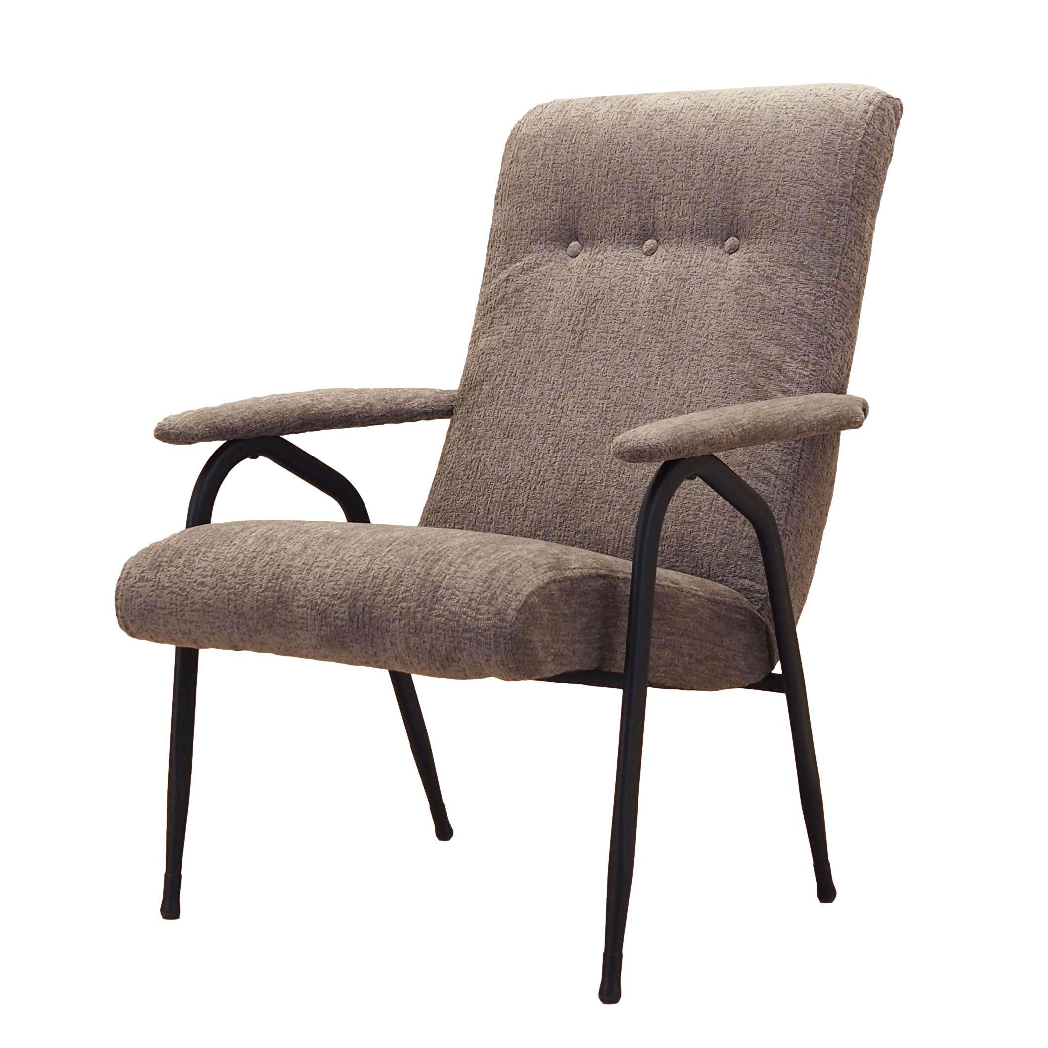Fauteuil gris, design italien, années 1970, production : Italie