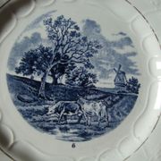 6 assiettes à dessert Moulin des loups Amage décor Delf