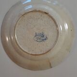 Ancienne assiette oiseaux fleurs bleues