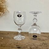 6 small Bohemian crystal glasses