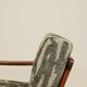 Vintage green jacquard armchair, mid-century modern design, 1965.