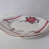 Digoin sarreguemines 2 flat plates la rose