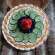 Plat à tarte ancien en barbotine