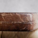 Vintage Mid-Century German Modern Leather Swivel Chairs by Carl Straub