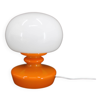 Lampe de table champignon en verre orange Stepan Tabery des années 1970, Tchécoslovaquie