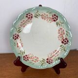 Set de 2 assiettes Choisy le roi , terre de fer , motif floral, fin XIXème
