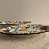 Pair of floral ravines in ancient earthenware Onnaing and CM Paris model Clovers