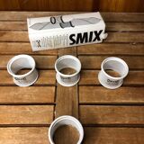 Série de 4 coquetiers rond serviette ikea smix design hagberg métal blanc #a520