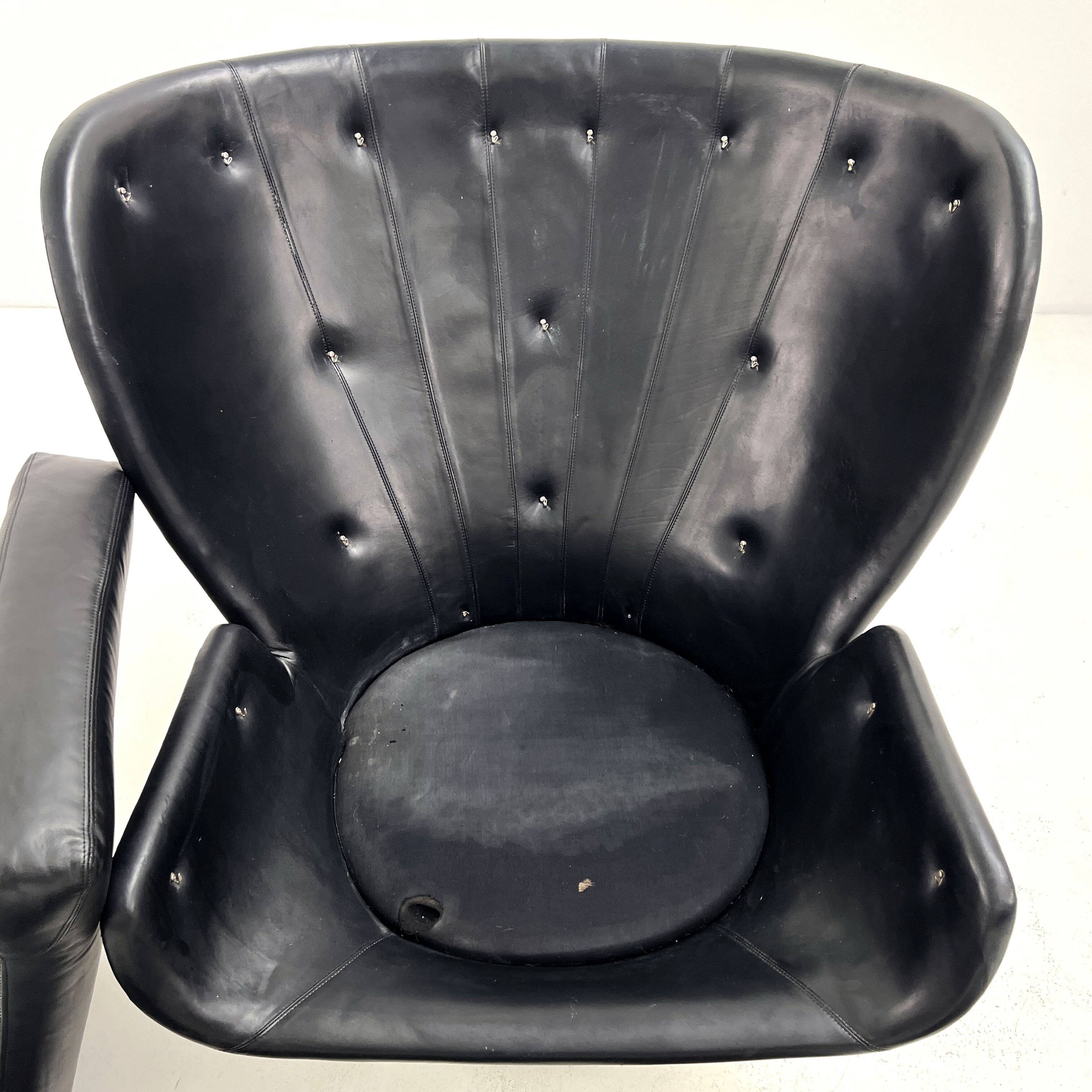 Elda armchair in white and black by Joe Colombo for Comfort, 1960