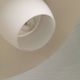 Hanging lamp, from the 1970s in matte white glass and brass colored metal.