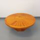Vintage round pine coffee table from the 70s
