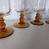 set of 6 yellow-footed champagne flutes