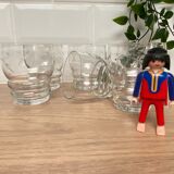 Set de 6 verres à vin en verre gravé