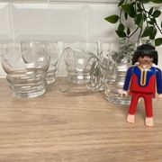 Set of 6 engraved glass wine glasses
