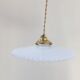 Vintage opaline pendant lamp with serrated edges