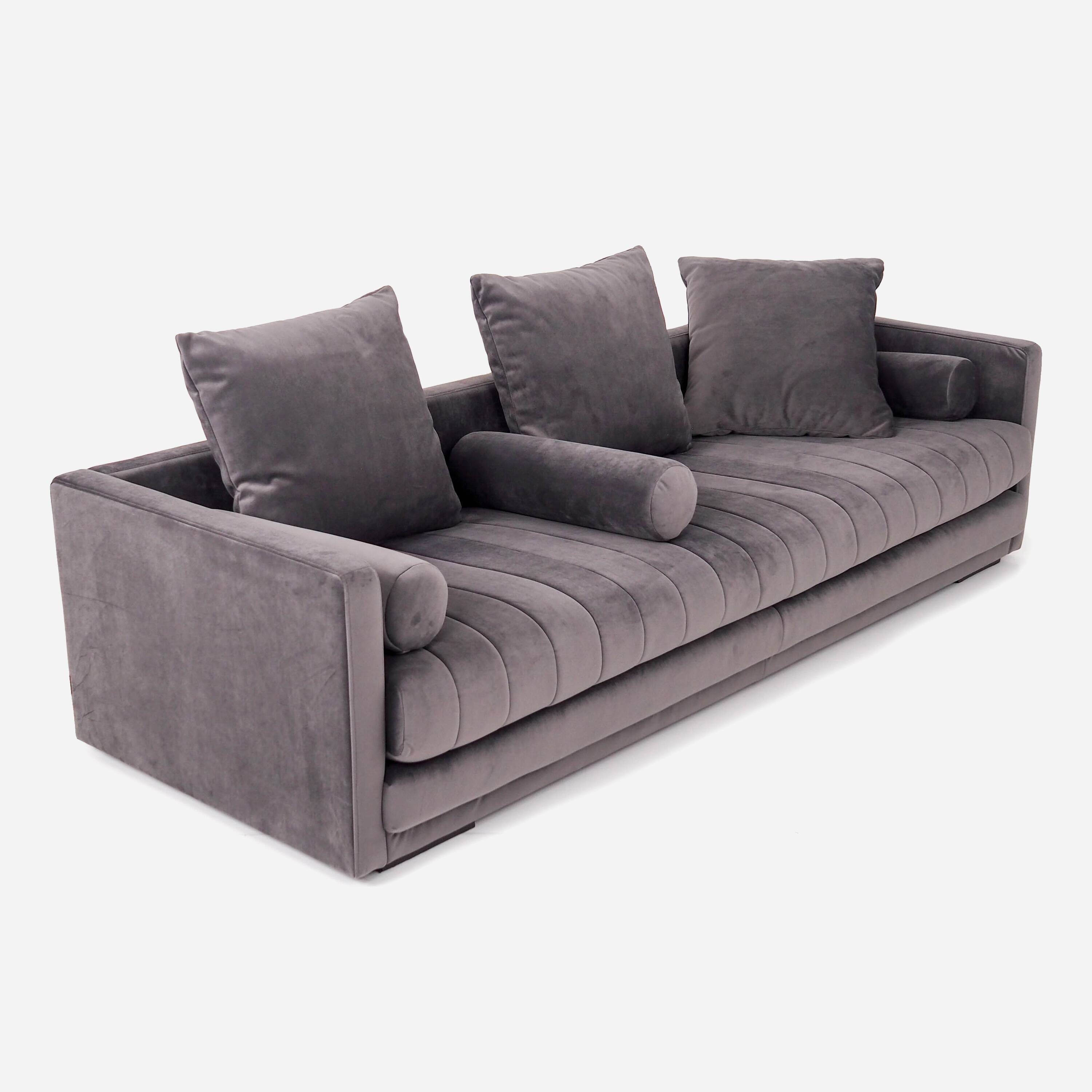 Sofa KOPENHAGA grey velour, Scandinavian design