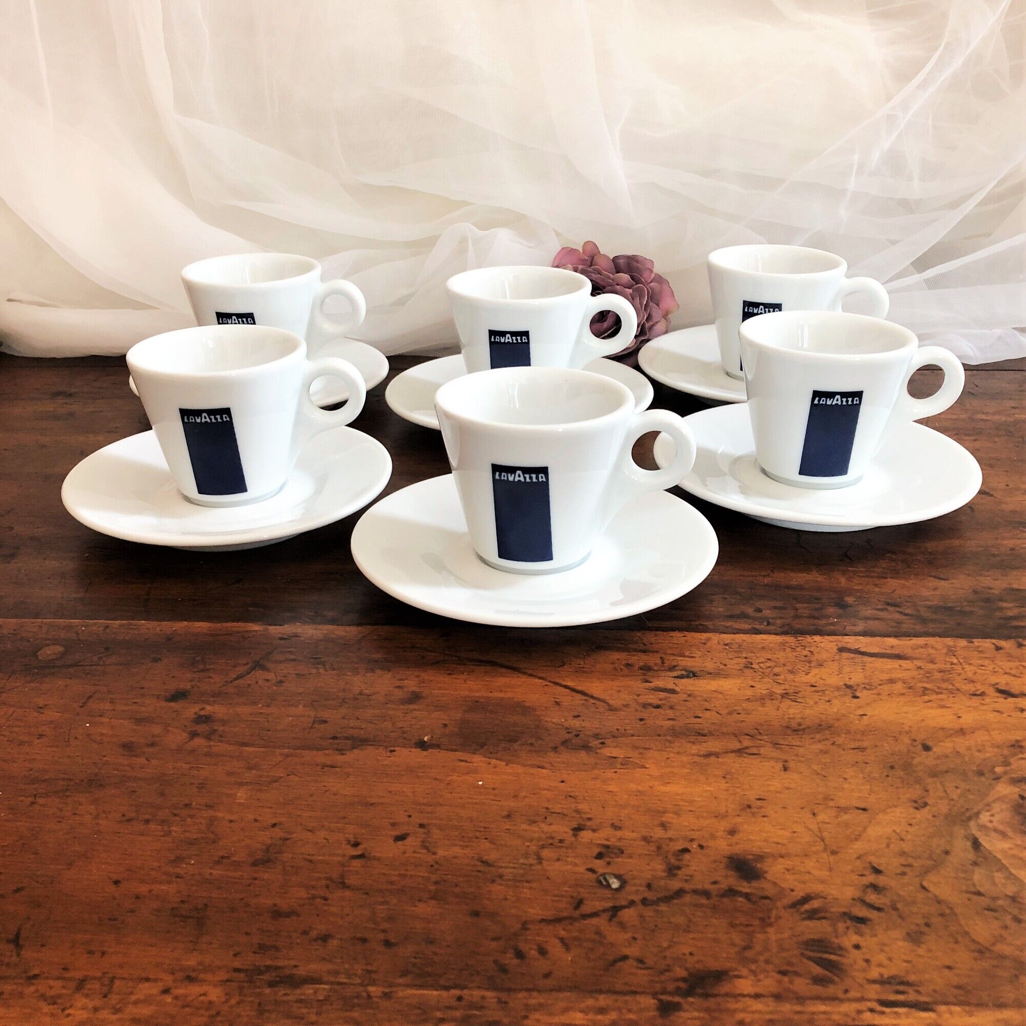 Lot De 6 Tasses à Café Avec Soucoupes - 250 Cc, Porcelaine, Design Sway Inspiré De La Mer, Résistant Micro-ondes Et Lave-vaisselle - 9