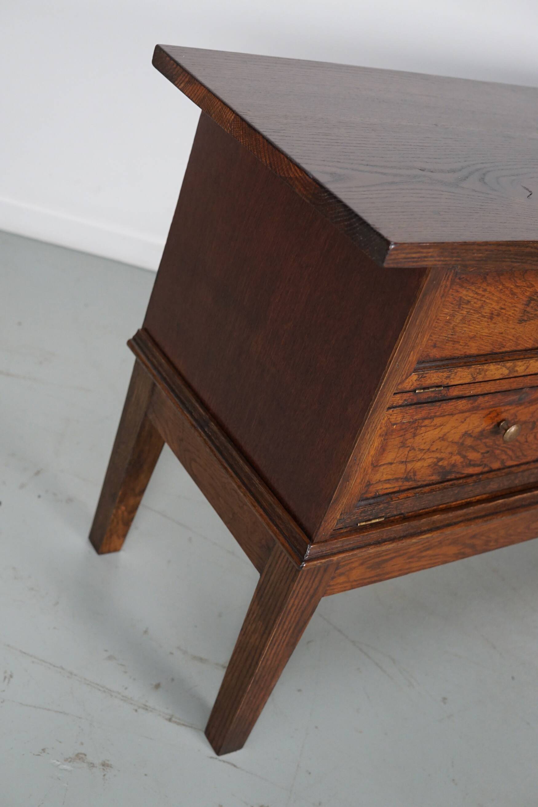 Antique French Oak Apothecary / Filing Cabinet Folding Doors, Early 20th Ce