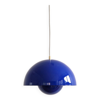 Blue Flowerpot pendant lamp by Verner Panton for Louis Poulsen, Denmark 1968