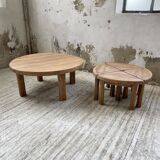 Circular elm coffee table from the 1950s