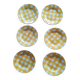 Ensemble de 6 assiettes plates Digoin modèle Ecossais jaune