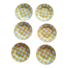 Set of 6 flat plates Digoin yellow Scottish model