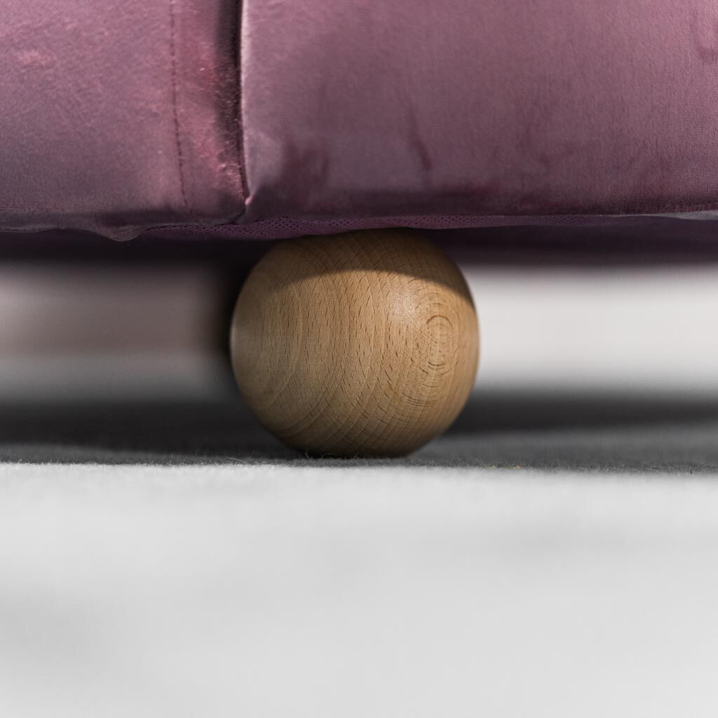 Velvet sofa and bouclé 70s vintage modern