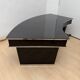 Art Deco desk in black lacquer, walnut & metal, France, 1950