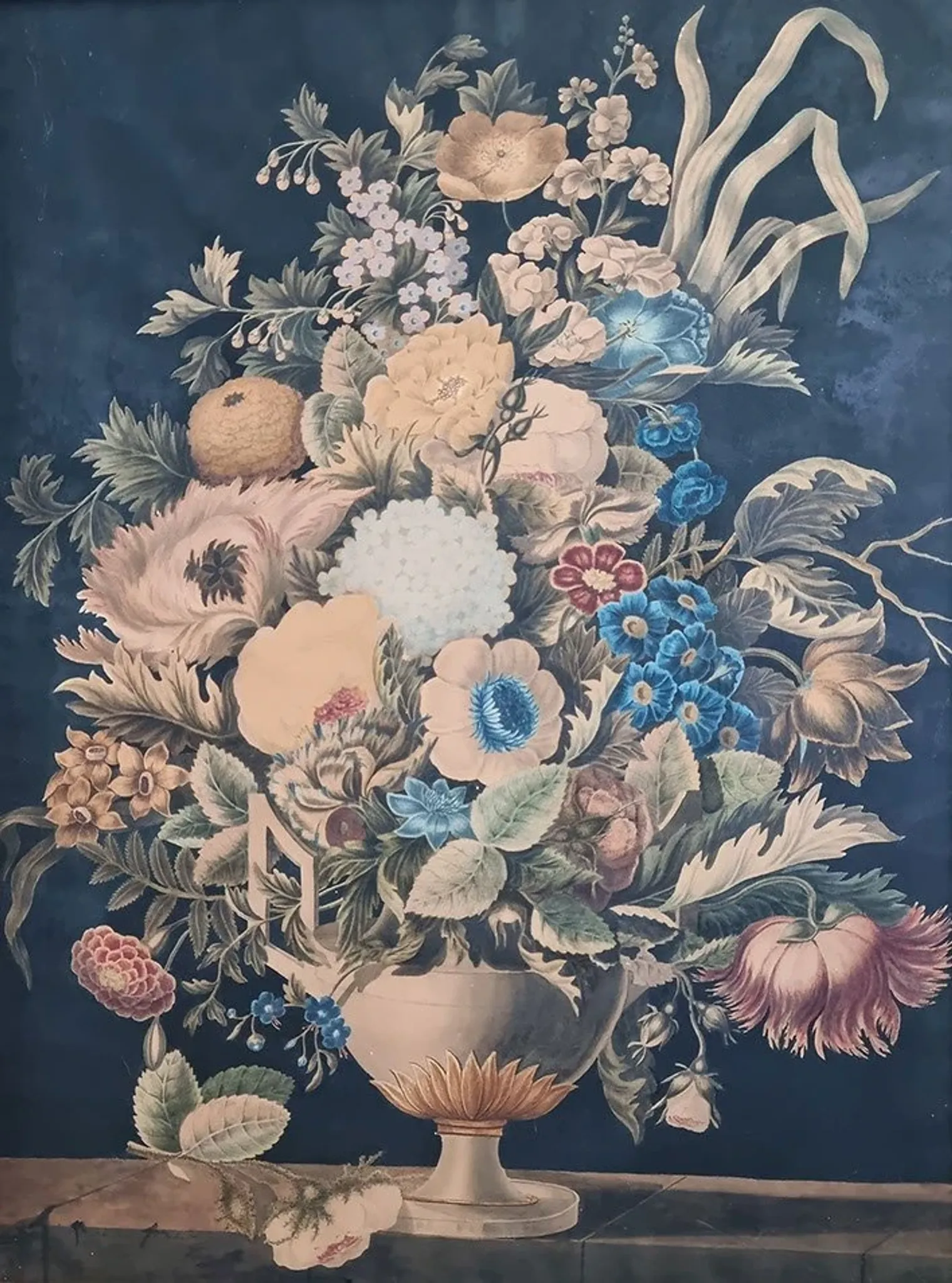 Pair of neoclassical flower still lifes – F.M. de Spaen-de Bylandt, 1809