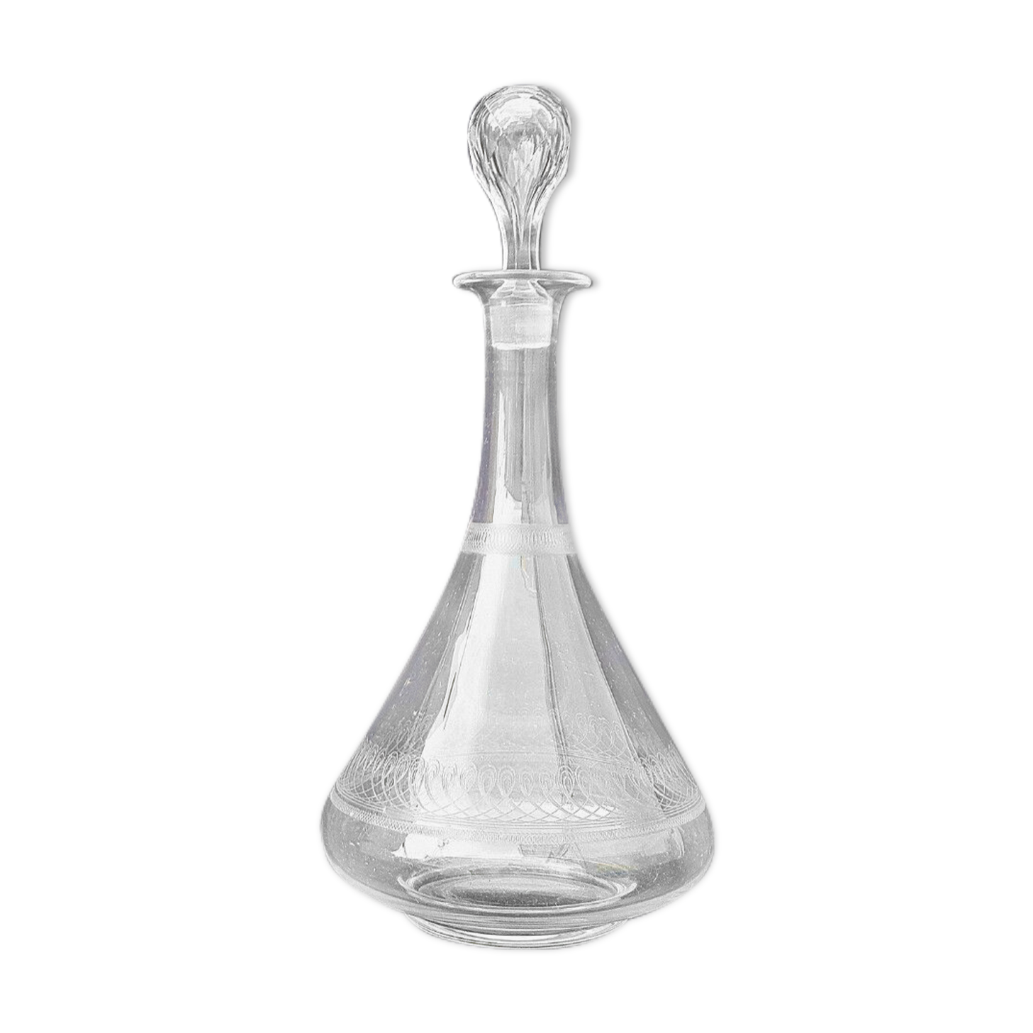 Carafe en cristal frise entrelacs vintage