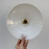 Pair of vintage white opaline pendant lights