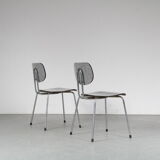 Pair of “CT2” dining chairs by Willy van der Meeren for Tubax, Belgium 1950