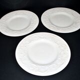 Wedgwood lot de 3 assiettes à dessert faïence moulée Patrician guirlande Angleterre