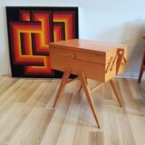 Sewing worker's feet compasses of the 60s