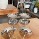 Série de 6 coupes à glace, cocktail vintage en inox brillant