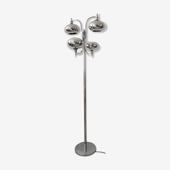 Floor lamp 4 chrome spots design sciolari 1970