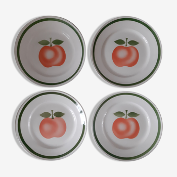 4 flat plates apple pattern