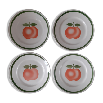 4 flat plates apple pattern