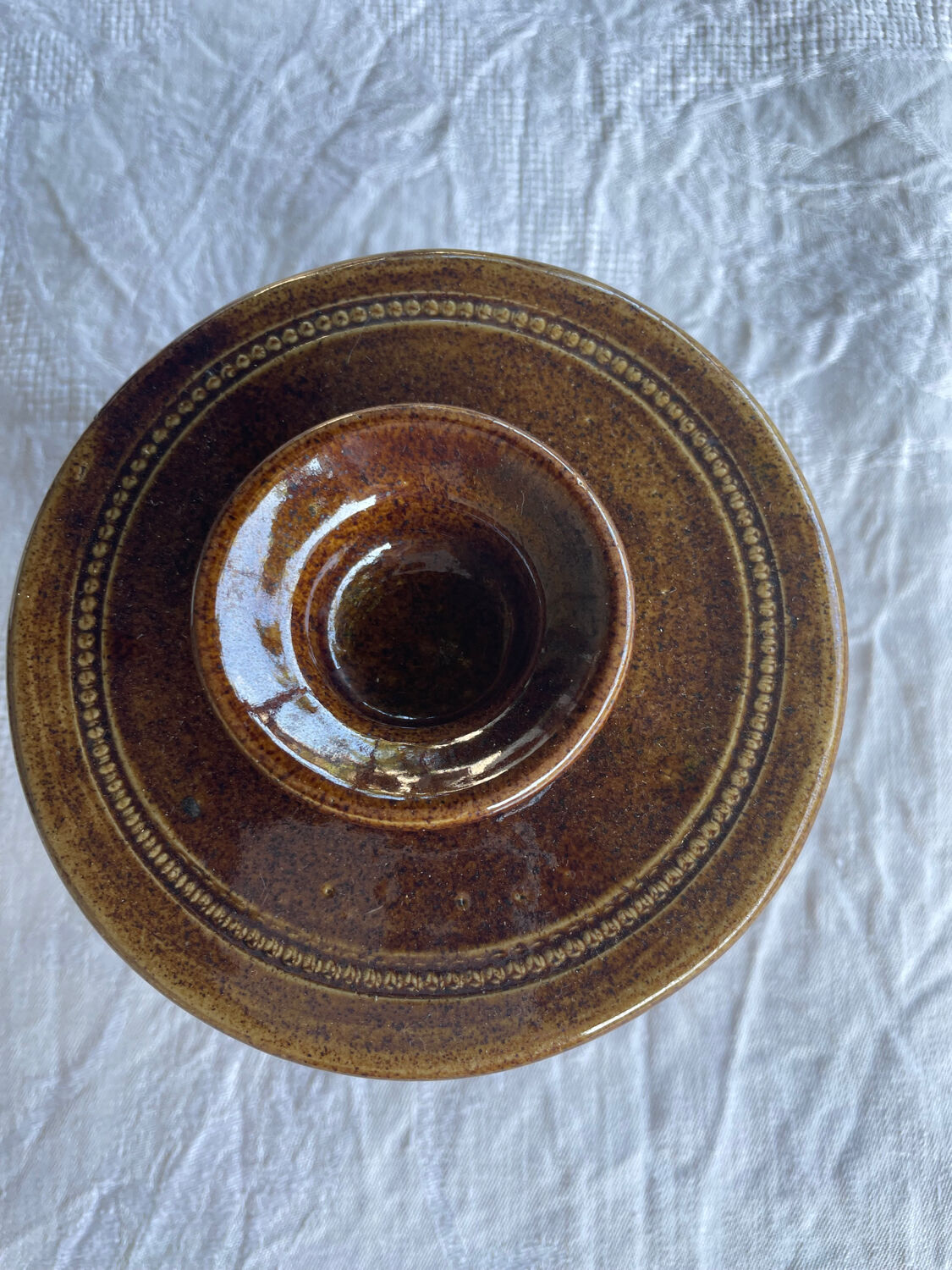 Vintage grès du berry butter dish