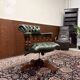 Chaise de bureau Chesterfield verte anglaise classique