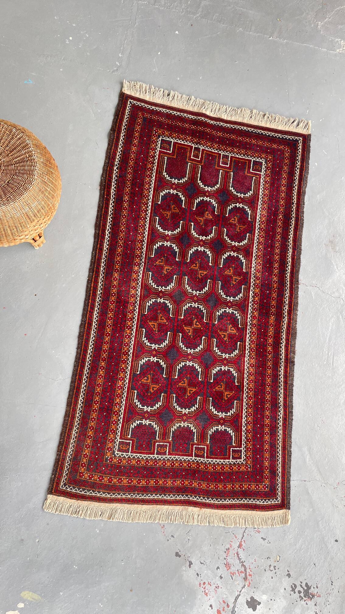 Artisanal orient rug pure vintage wool - 102cm x 204cm