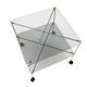 Pair of Postmodern Glass Carts Mod. Biplano by Bruno Munari for Robots, Italy
