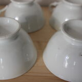 Set of 6 white porcelain cups