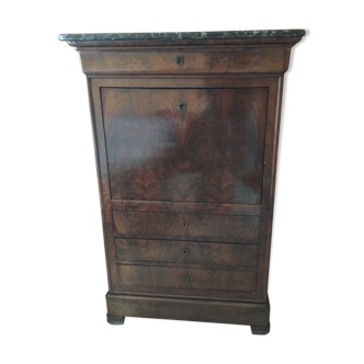 Meuble secrétaire 19 ème en ronce  de noyer