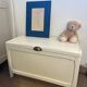 Vintage white patinated wooden chest