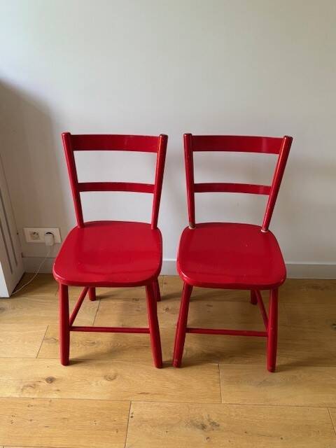 2 chaises en hêtre massif - Suède années 50/60