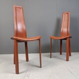 Vintage Leather Dining Chairs by Arper Italy, 1980s - Set of 6