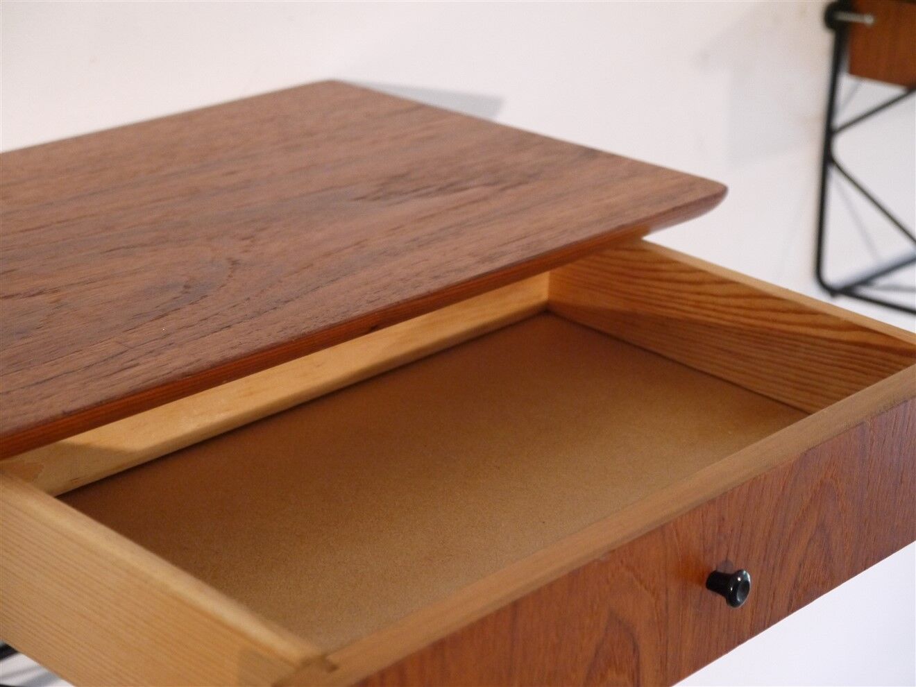 Pair of Scandinavian wall bedside tables in teak 1960