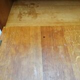 Oak and rattan secretary